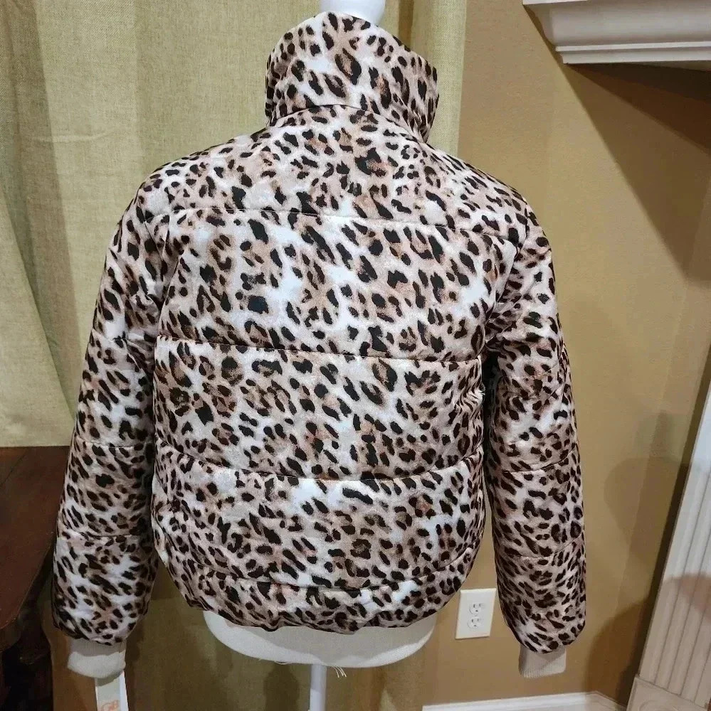 GB women's puffer jacket leopard print size M New - Picture 3 of 12